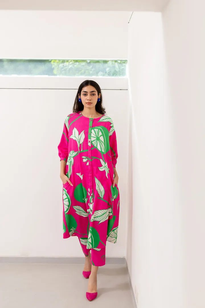 Citrus Grove Button-down Kurta set