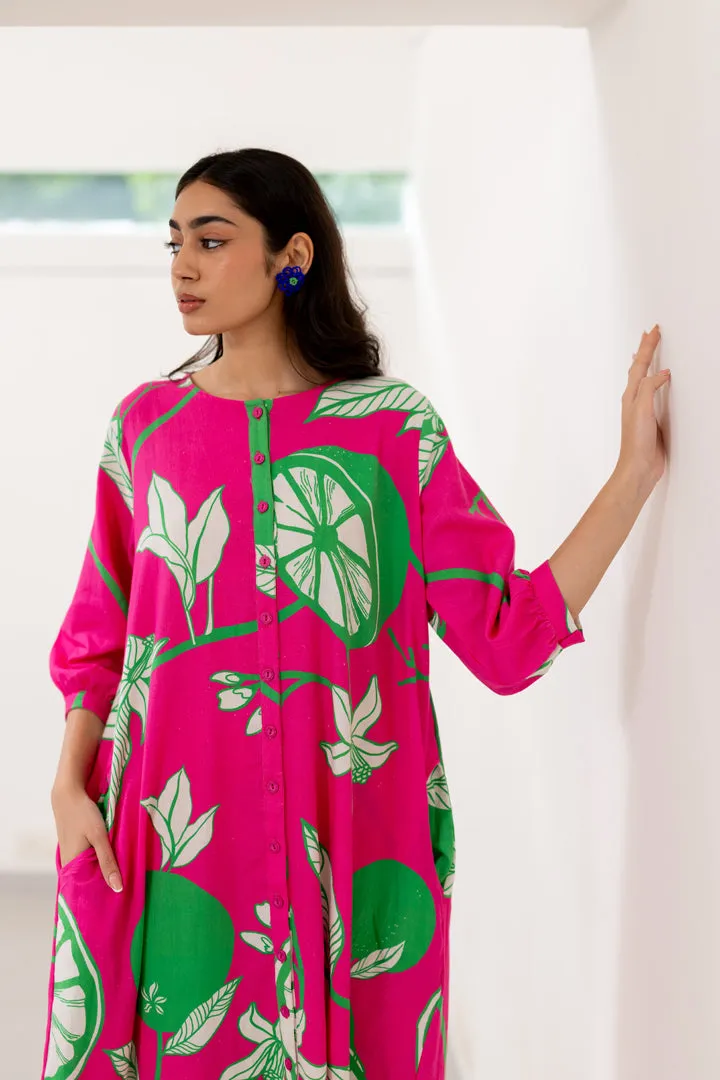 Citrus Grove Button-down Kurta set