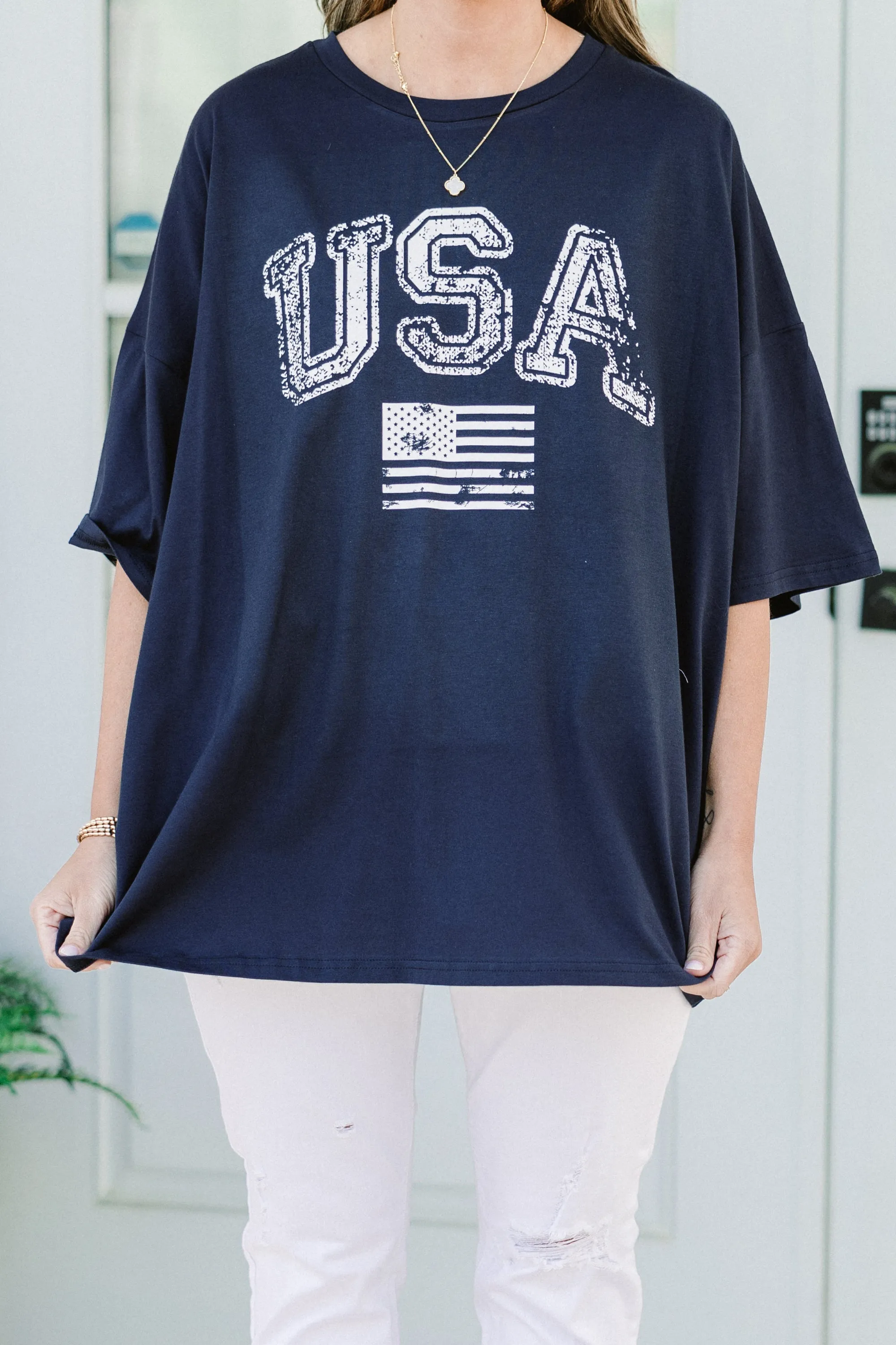 Classic American Boyfriend Tee, Midnight Navy
