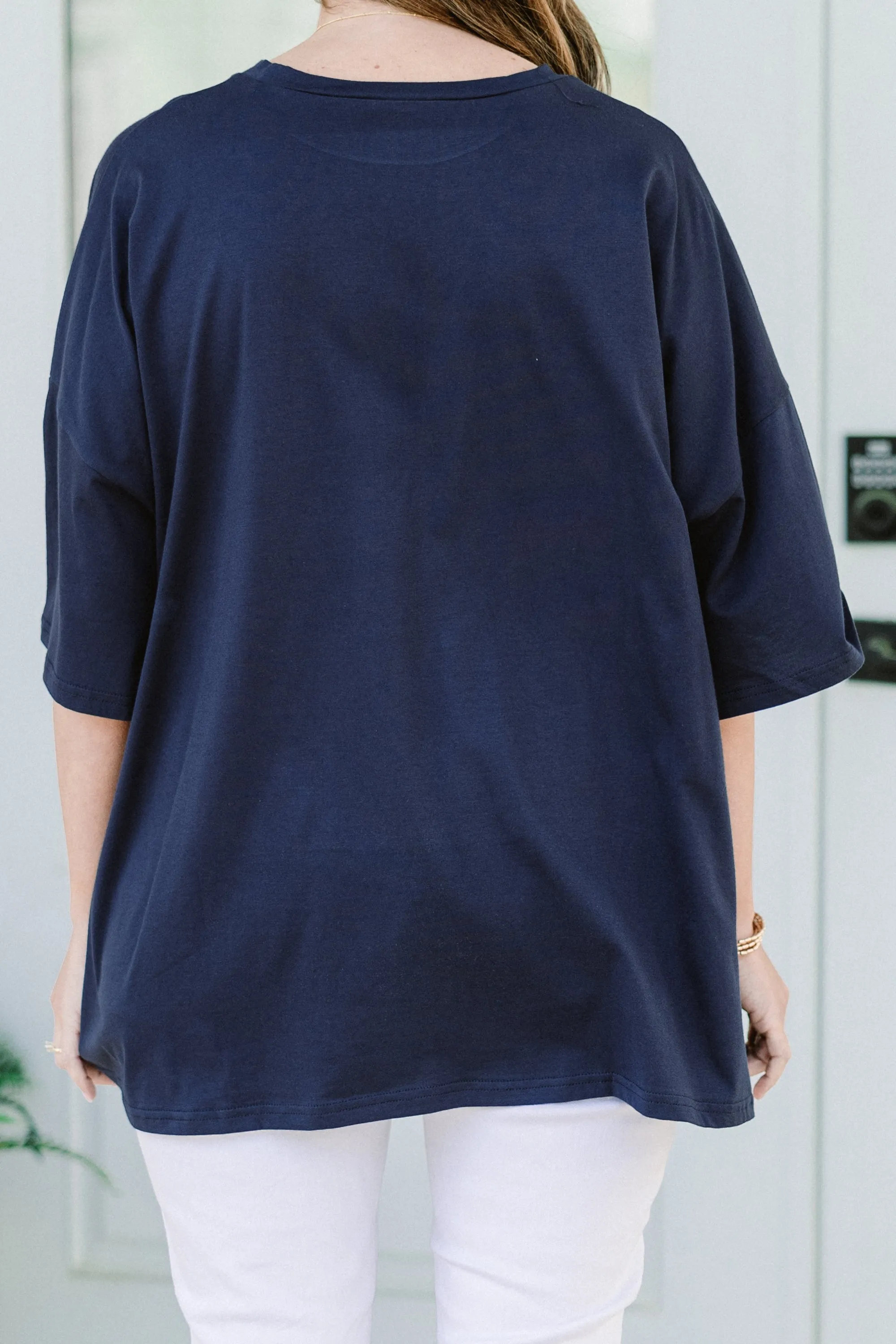 Classic American Boyfriend Tee, Midnight Navy