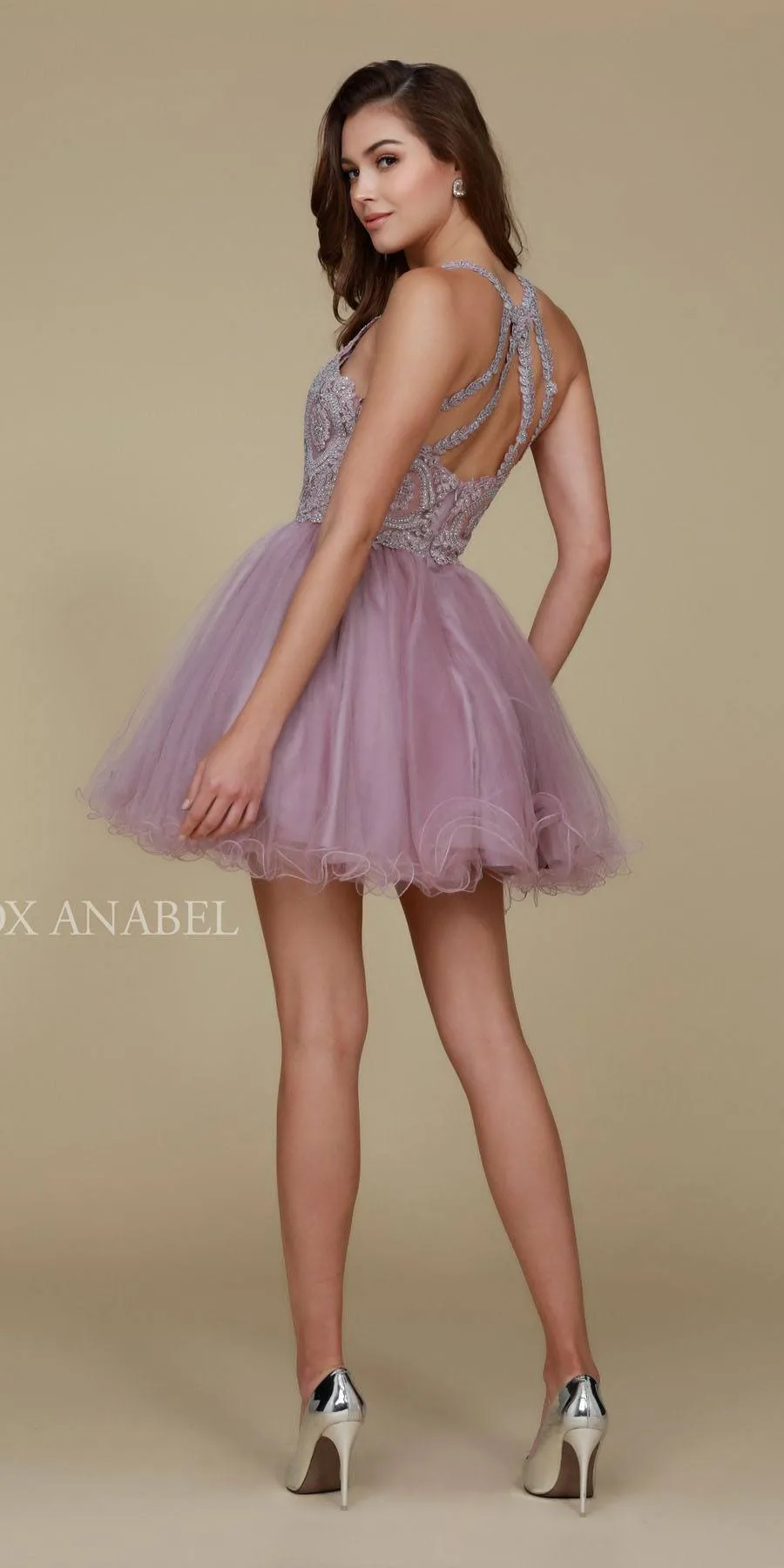 CLEARANCE - Nox Anabel B652 Short Dress Poofy A-Line Tulle Skirt (Size Small)