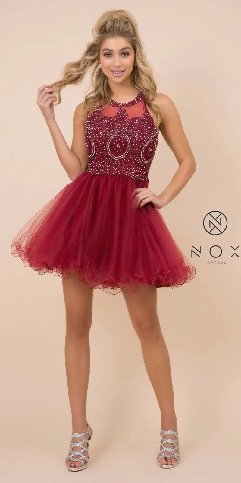 CLEARANCE - Nox Anabel B652 Short Dress Poofy A-Line Tulle Skirt (Size Small)