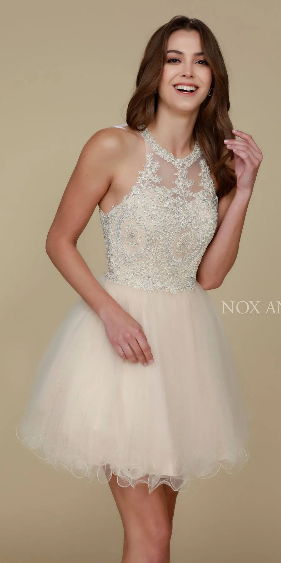CLEARANCE - Nox Anabel B652 Short Dress Poofy A-Line Tulle Skirt (Size Small)
