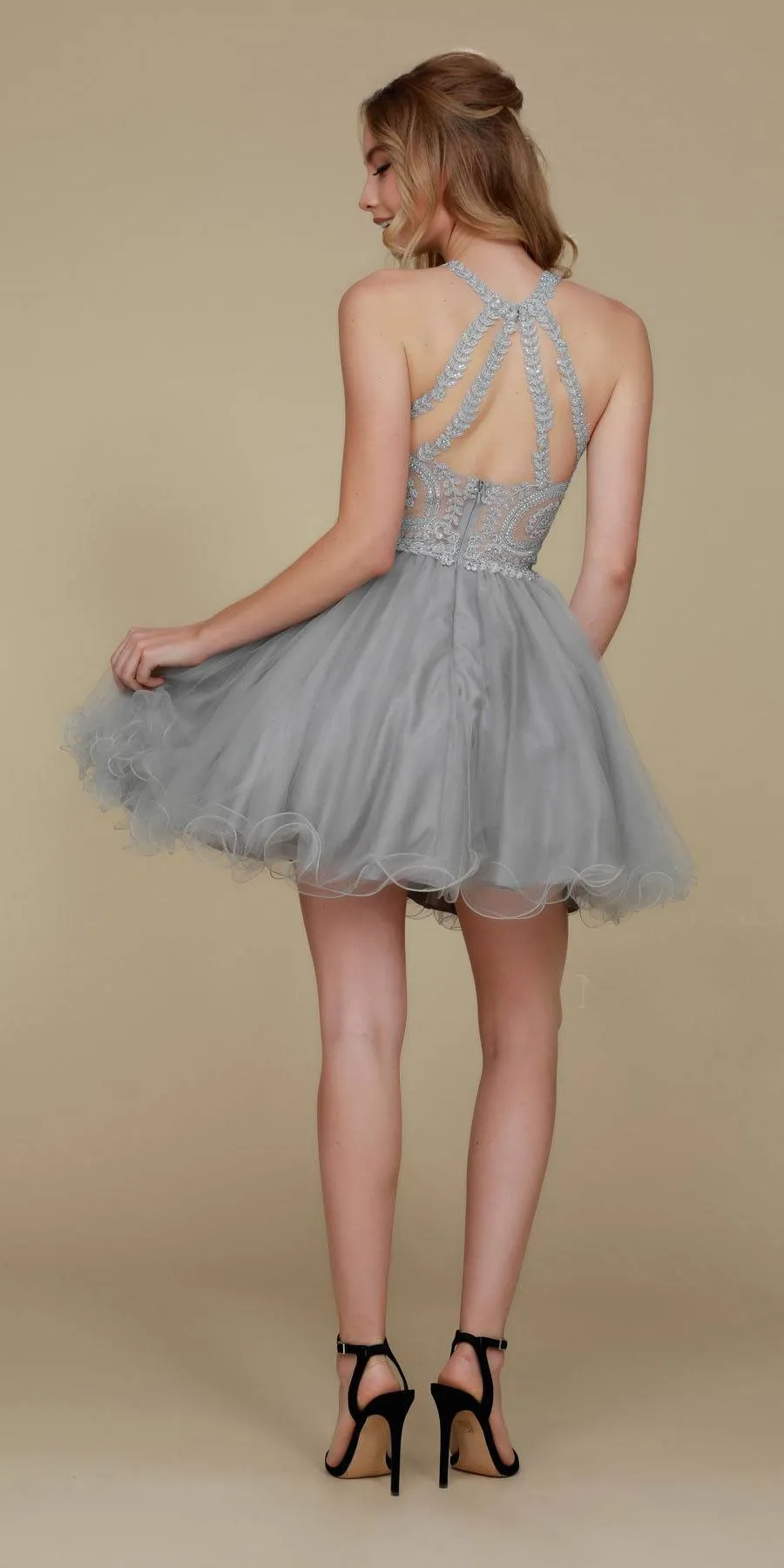 CLEARANCE - Nox Anabel B652 Short Dress Poofy A-Line Tulle Skirt (Size Small)