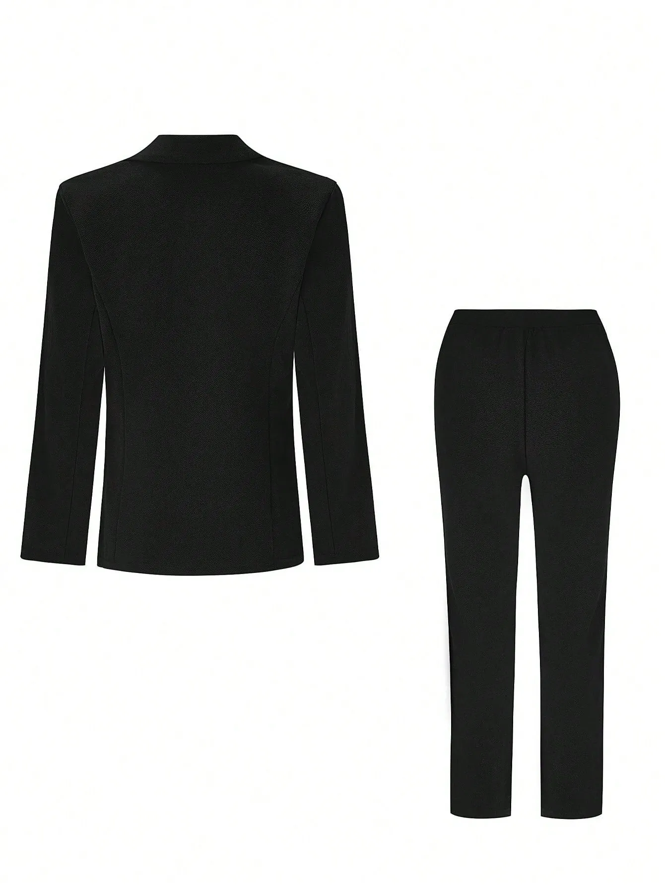 Conjunto de chaqueta de traje y pantalones unicolor - Cherry Vibes