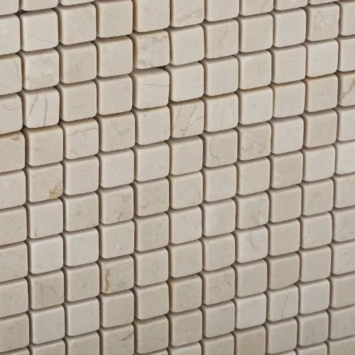 Crema Marfil Marble 5/8 X 5/8 Polished Mosaic Tile - 6" X 6" Sample