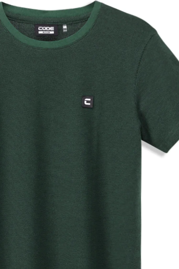 Crew Neck T-Shirt _ 152071 _ Rain Forest Green