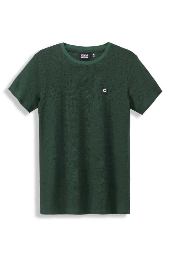 Crew Neck T-Shirt _ 152071 _ Rain Forest Green