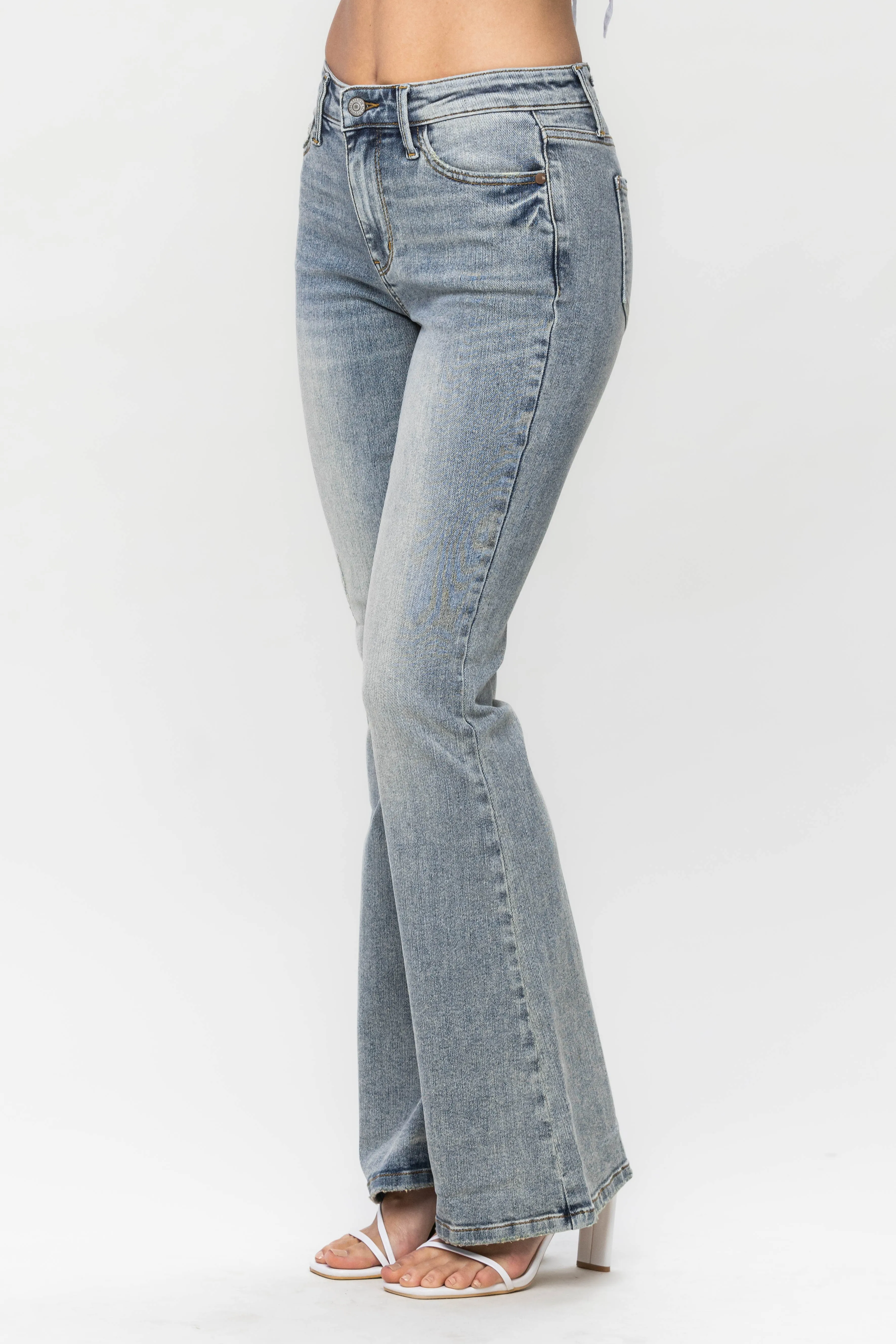 CURVY - MR TINTED PIN TACK DETAIL FLARE BY JUDY BLUE