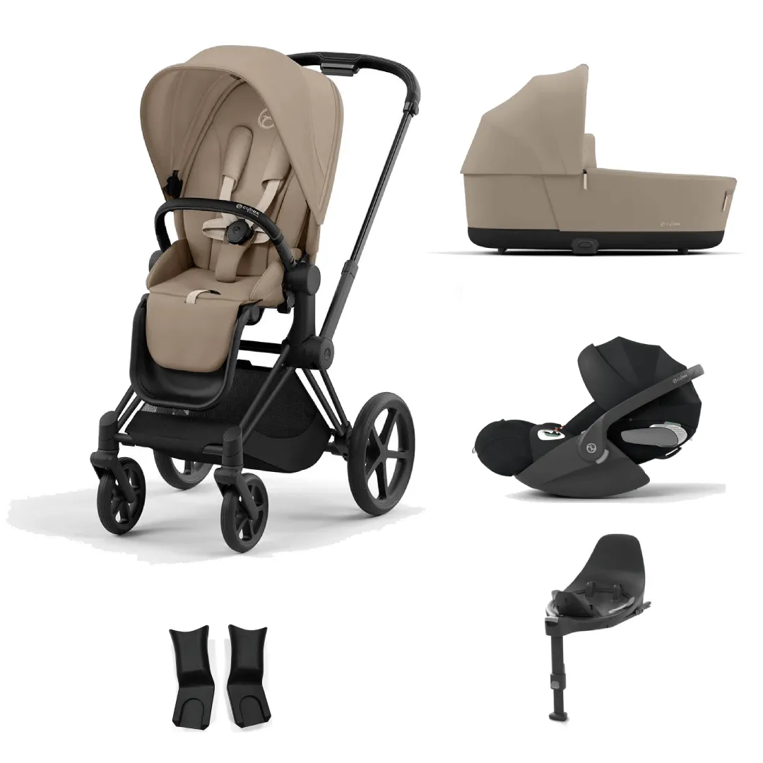 Cybex Priam (Cloud T Plus) Bundles - Matt Black/Cozy Beige/Sepia Black