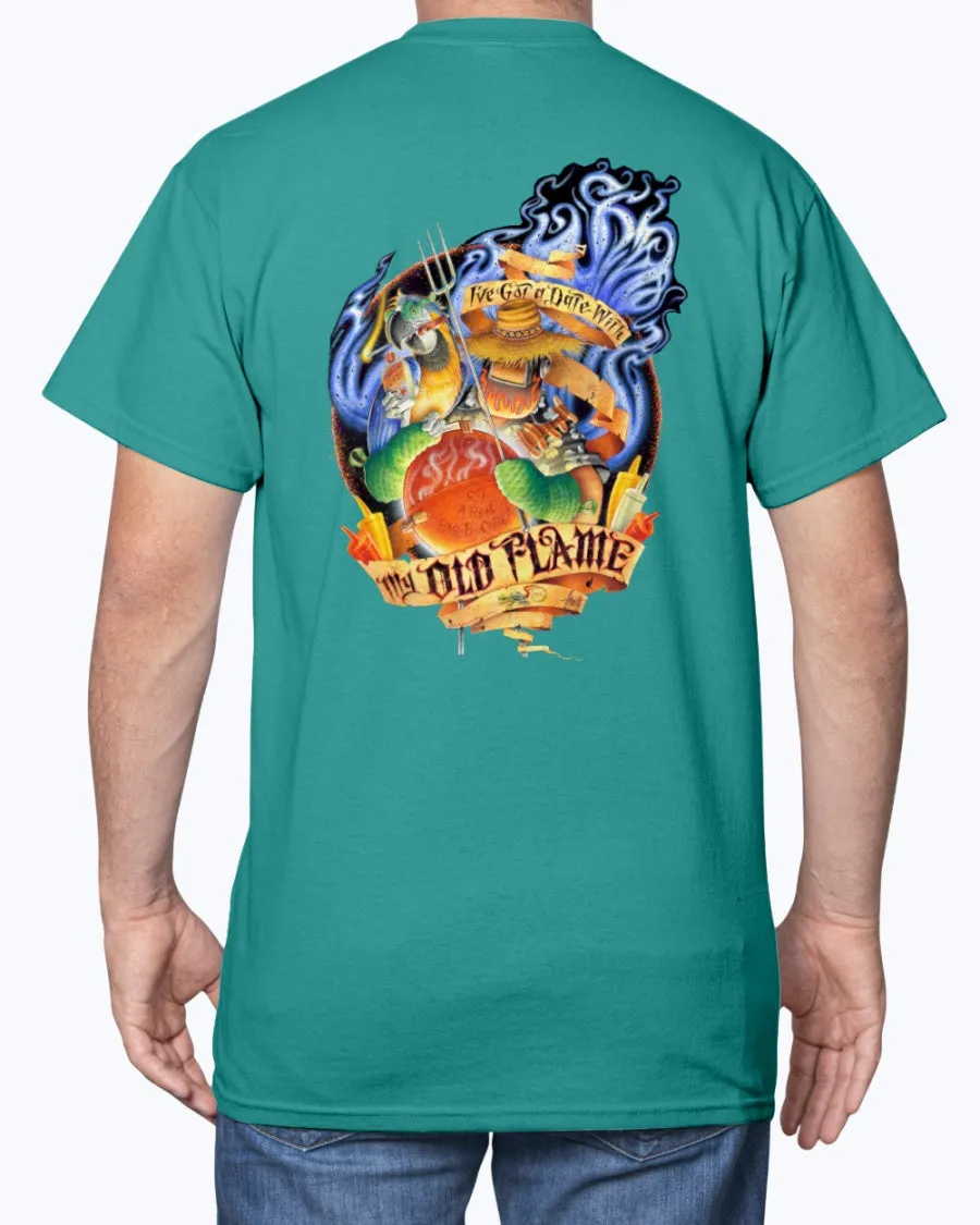 Date With My Old Flame BBQ T-shirt 6 oz Cotton