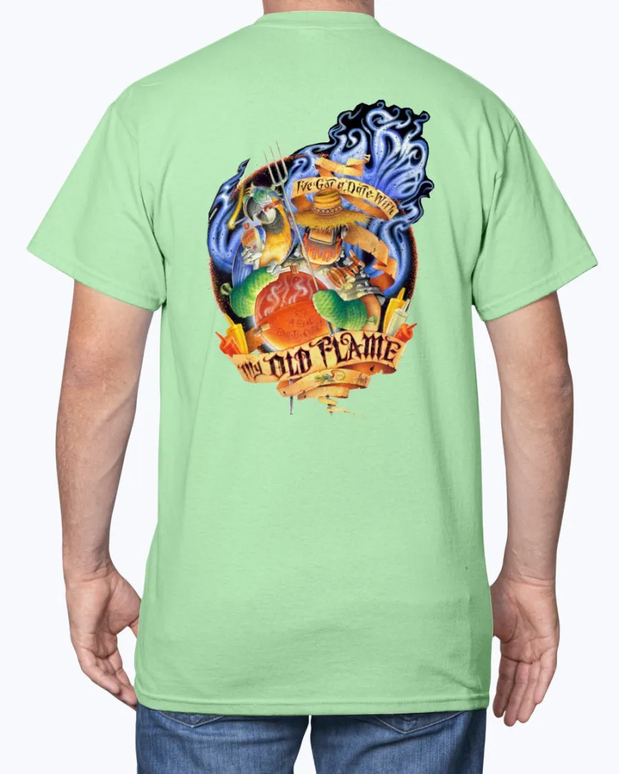 Date With My Old Flame BBQ T-shirt 6 oz Cotton