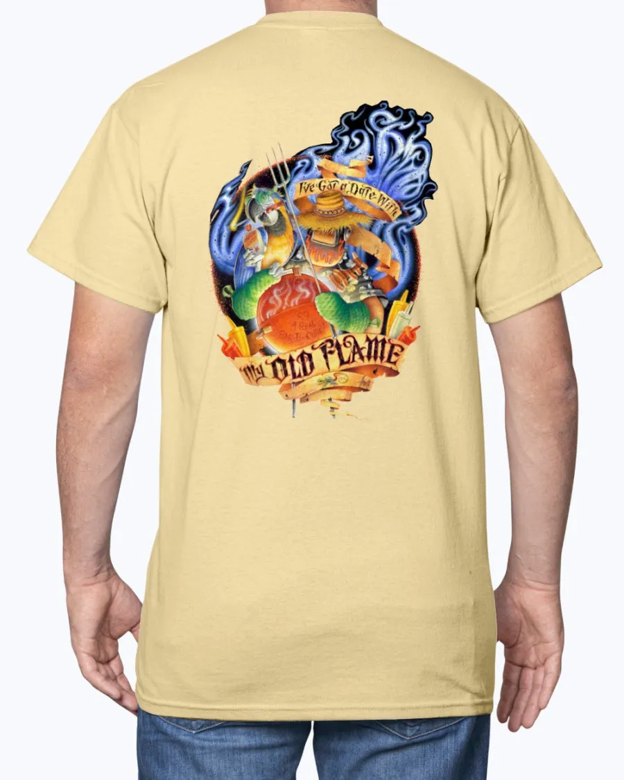Date With My Old Flame BBQ T-shirt 6 oz Cotton
