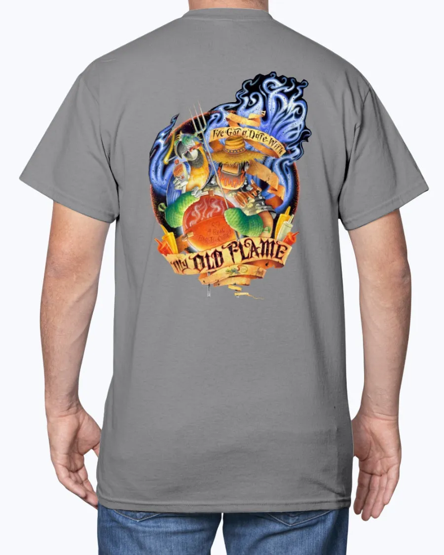 Date With My Old Flame BBQ T-shirt 6 oz Cotton