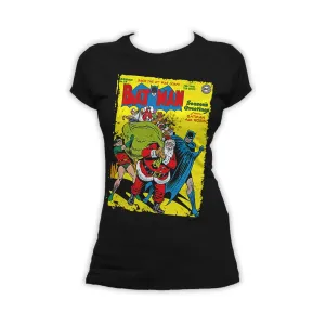 DC Comics Batman Cover 27 Xmas Women's T-Shirt (Black)