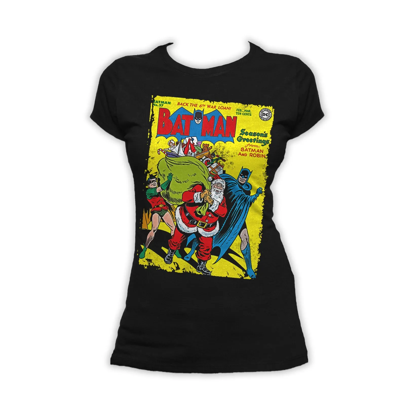 DC Comics Batman Cover 27 Xmas Women's T-Shirt (Black)