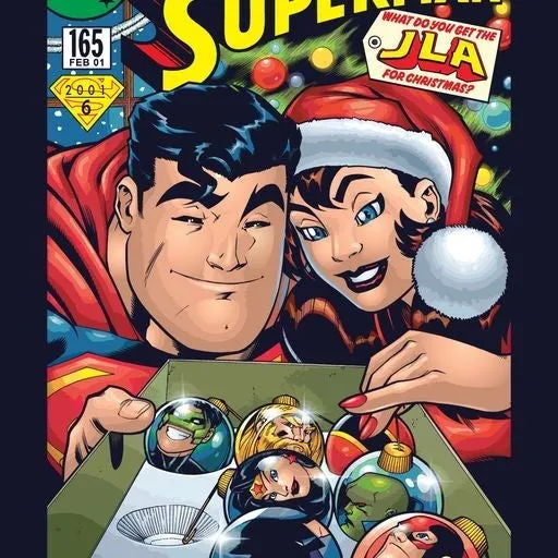 DC Comics Superman Cover 165 Xmas Lois Lane Women's T-Shirt (Navy)