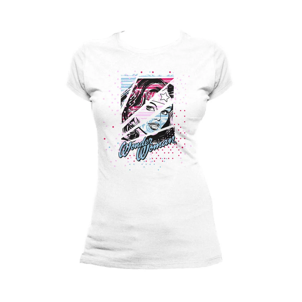 DC Comics Wonder Woman Warhol Official Women's T-shirt (White)