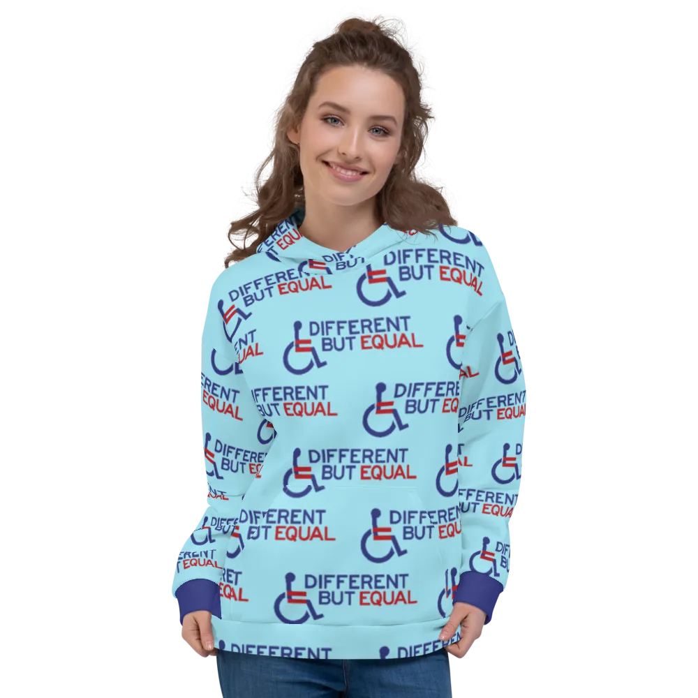 Different but Equal (Disability Equality Logo Pattern) Unisex Hoodie