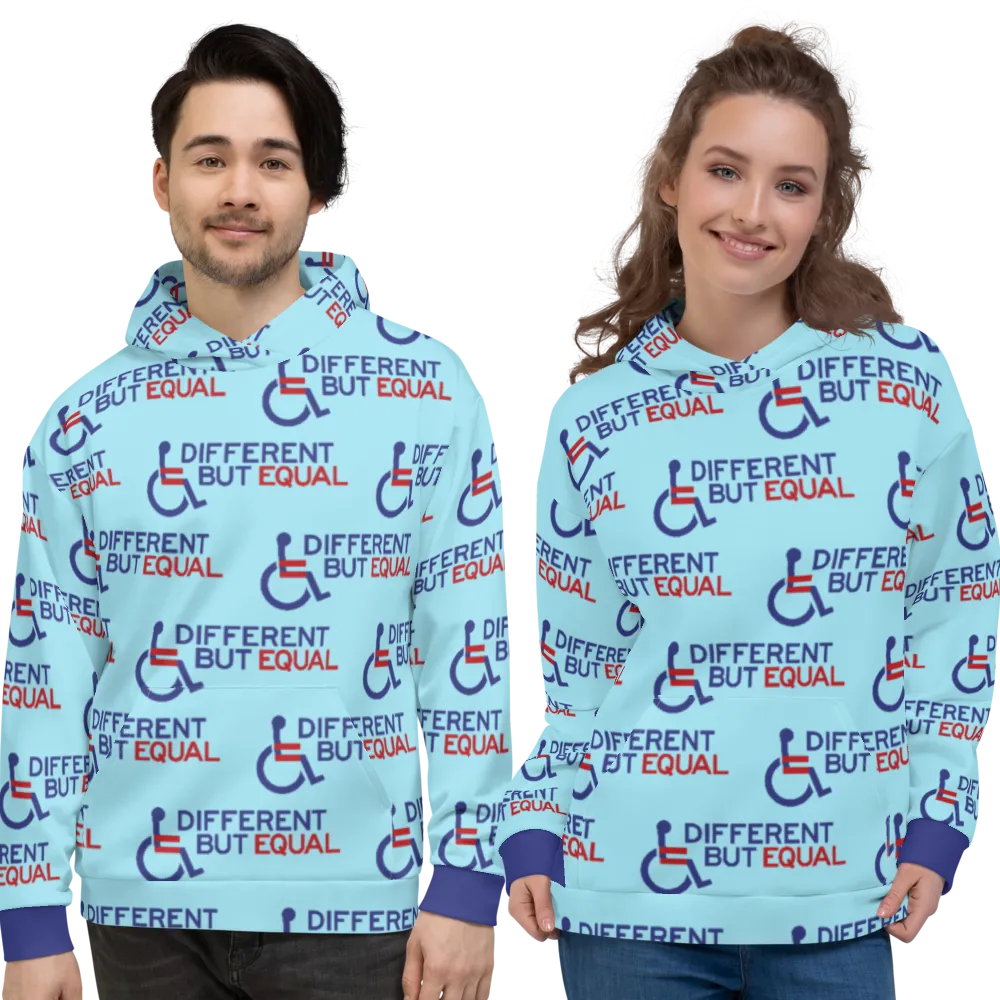 Different but Equal (Disability Equality Logo Pattern) Unisex Hoodie