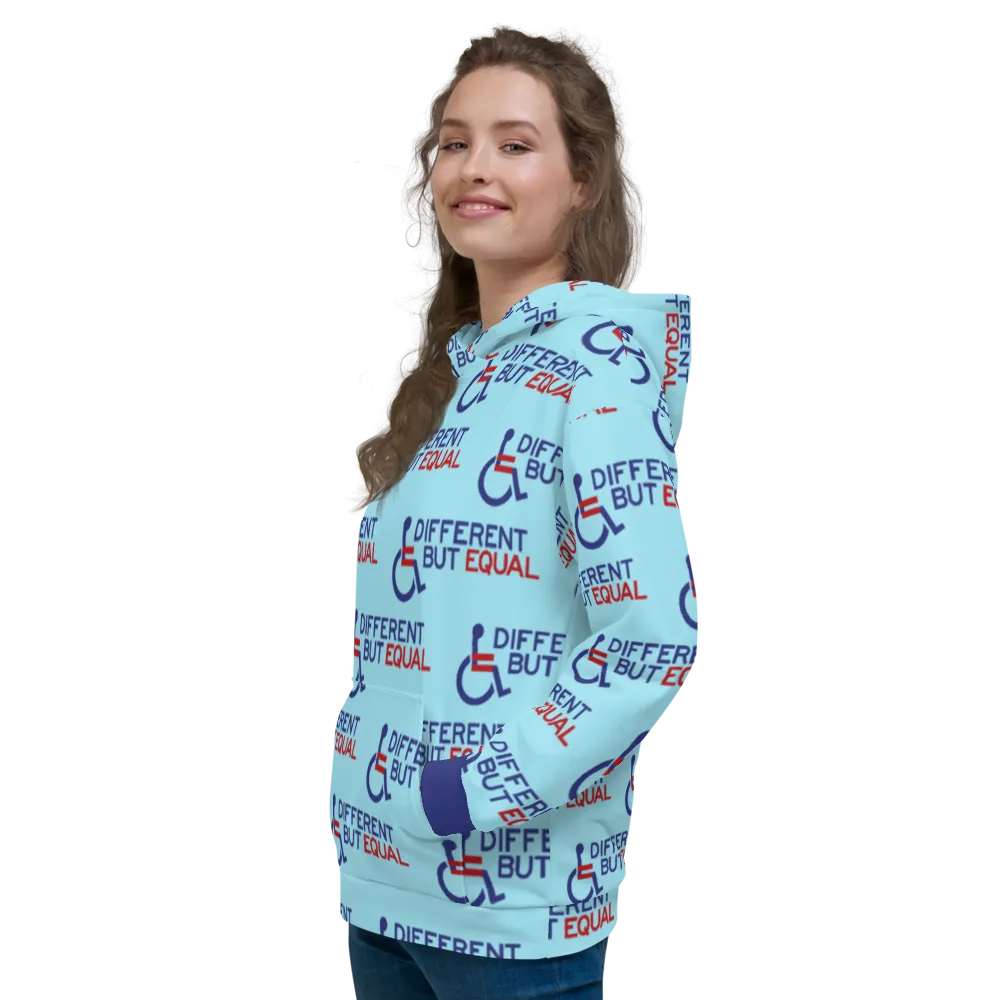 Different but Equal (Disability Equality Logo Pattern) Unisex Hoodie