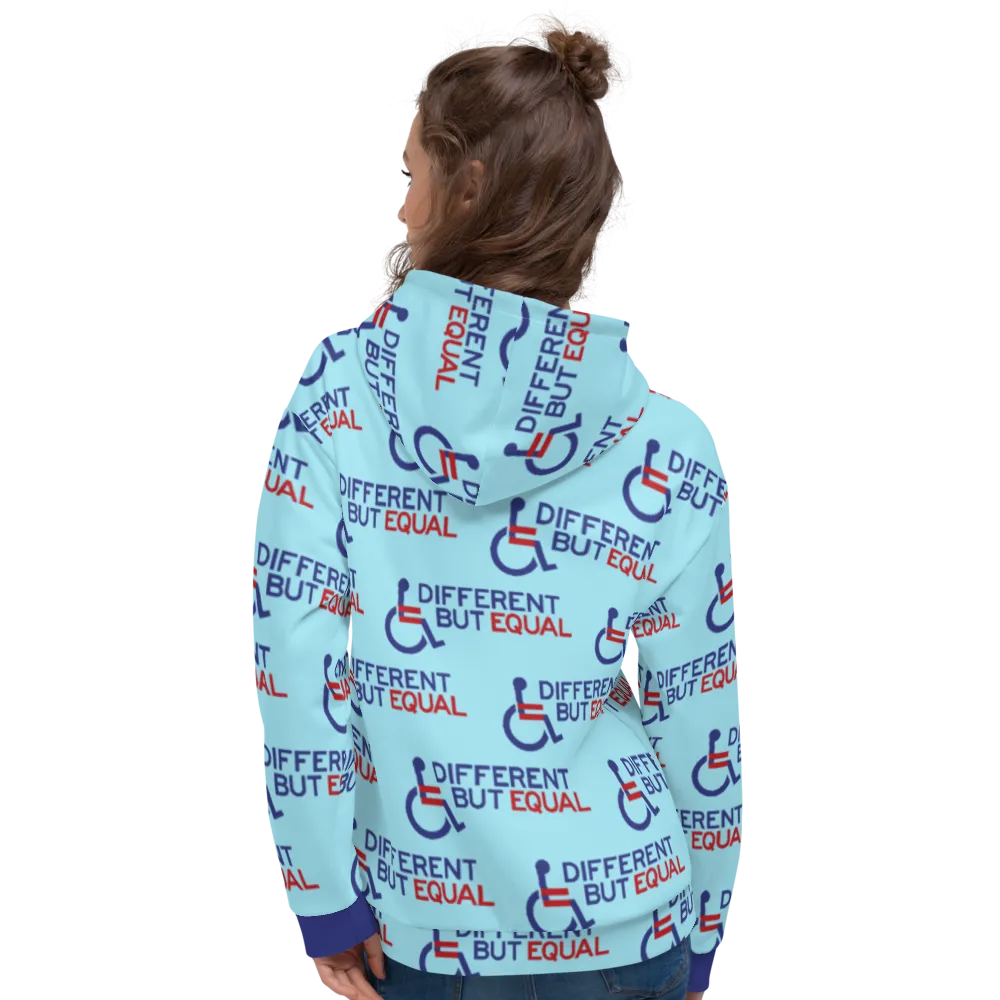 Different but Equal (Disability Equality Logo Pattern) Unisex Hoodie