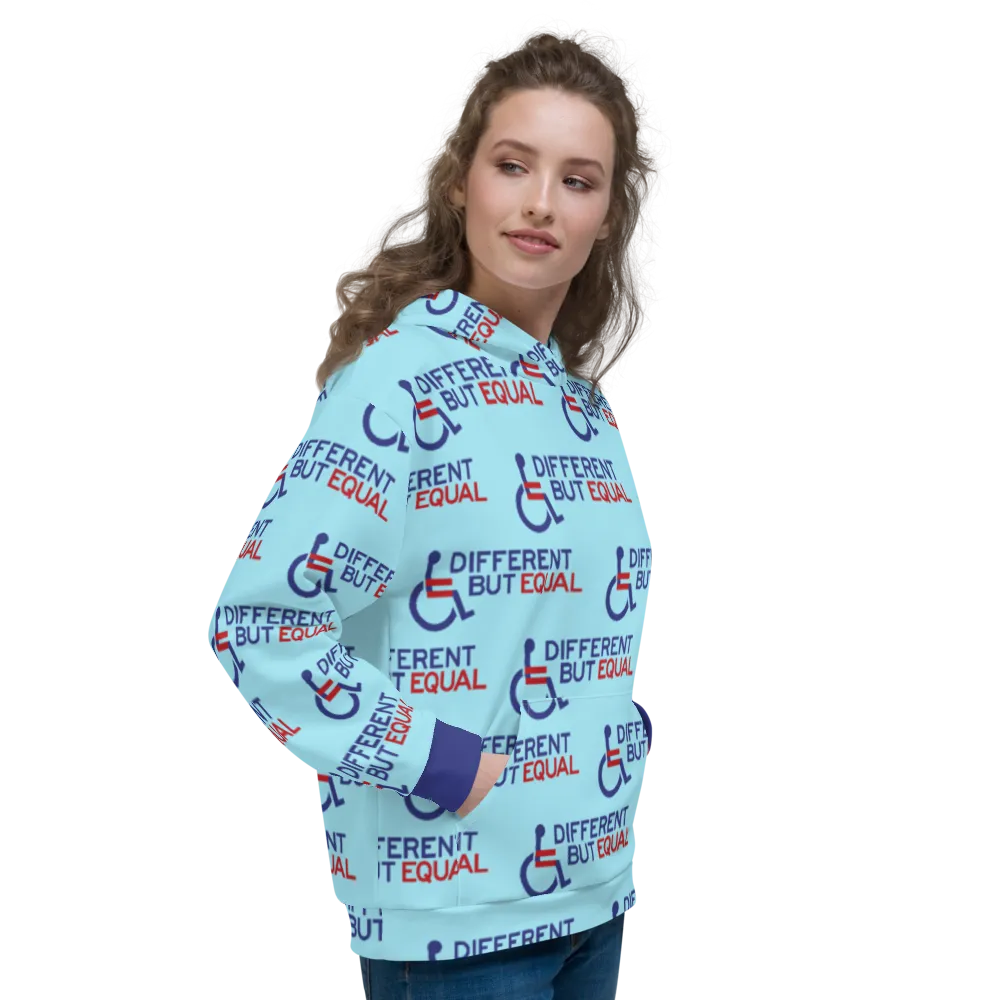 Different but Equal (Disability Equality Logo Pattern) Unisex Hoodie