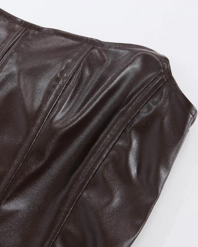 Equestrianess Corset Stylish Pleather Tube Dress