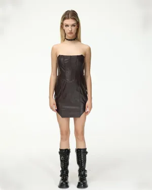 Equestrianess Corset Stylish Pleather Tube Dress