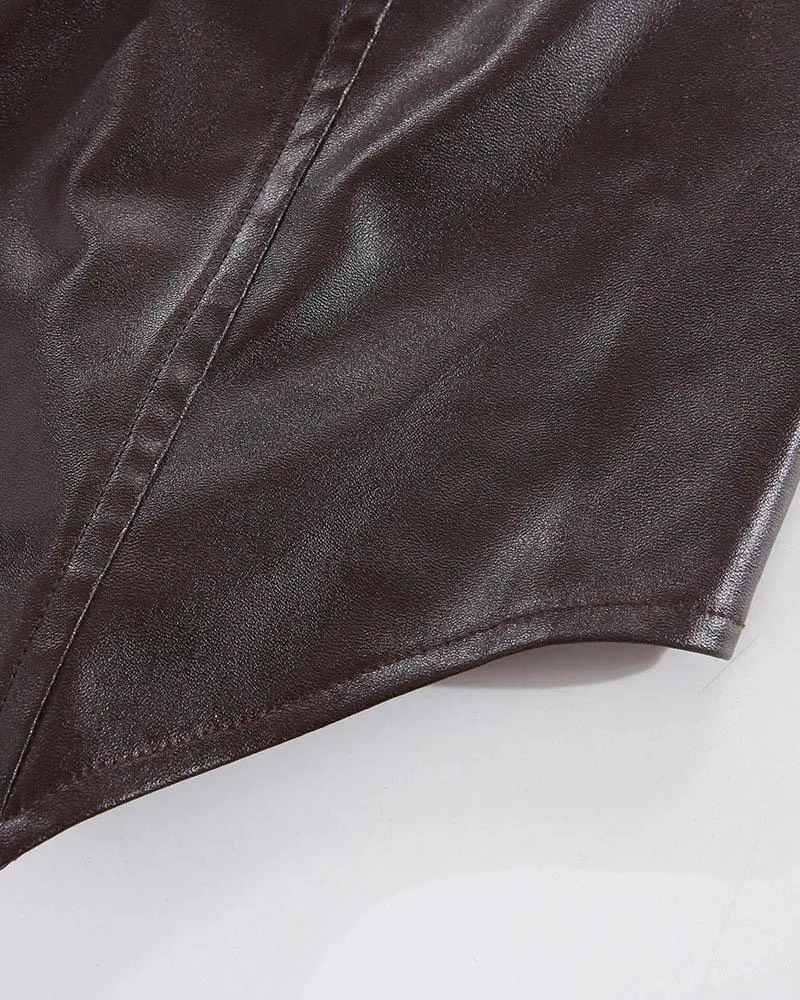 Equestrianess Corset Stylish Pleather Tube Dress