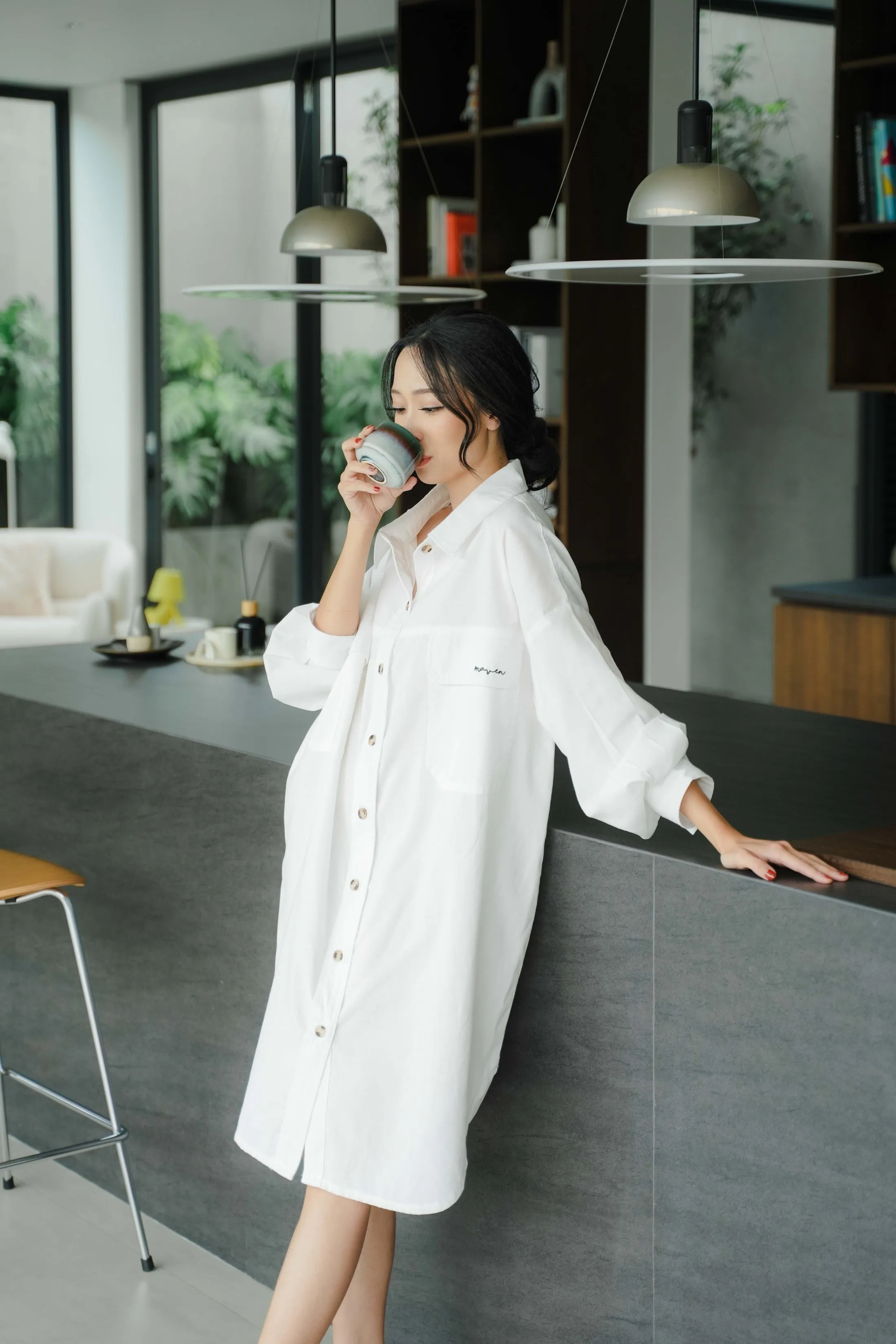 ETERNELLE SHIRTDRESS FOR HER IN SNOW WHITE