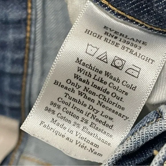 EVERLANE Womens High Rise Straight Ankle Jeans Blue Sz 26