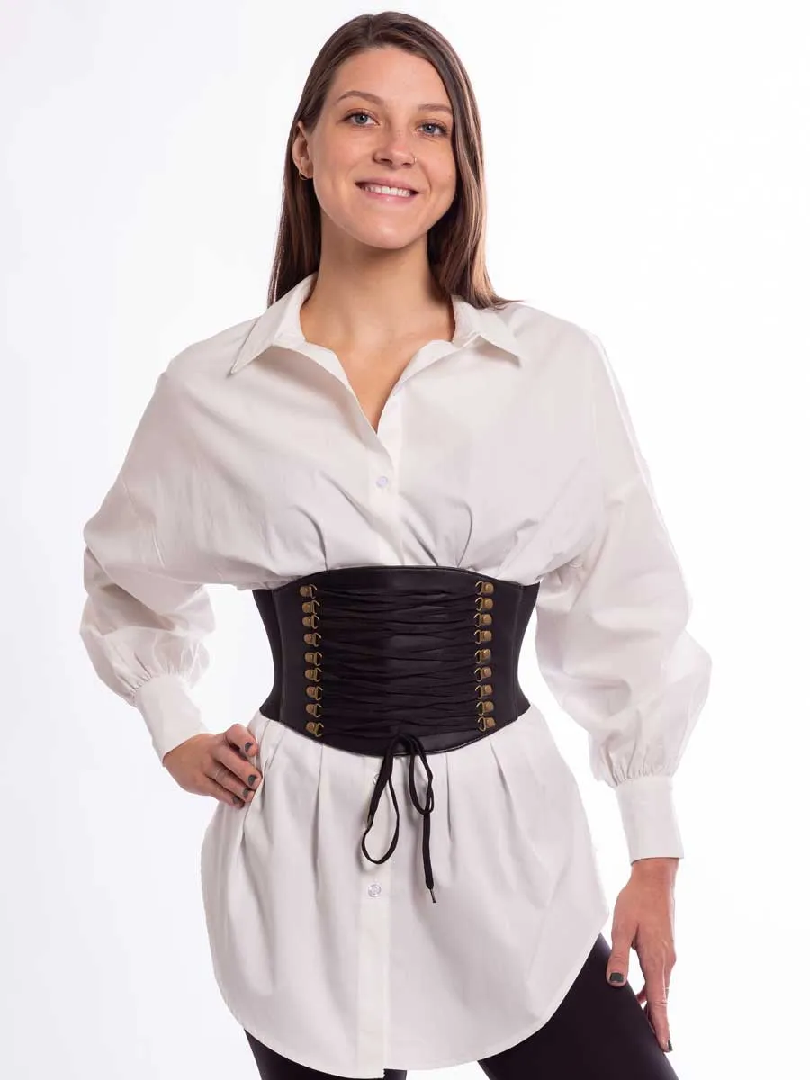 Faux Leather Laced Pattern Corset Belt : CB-915