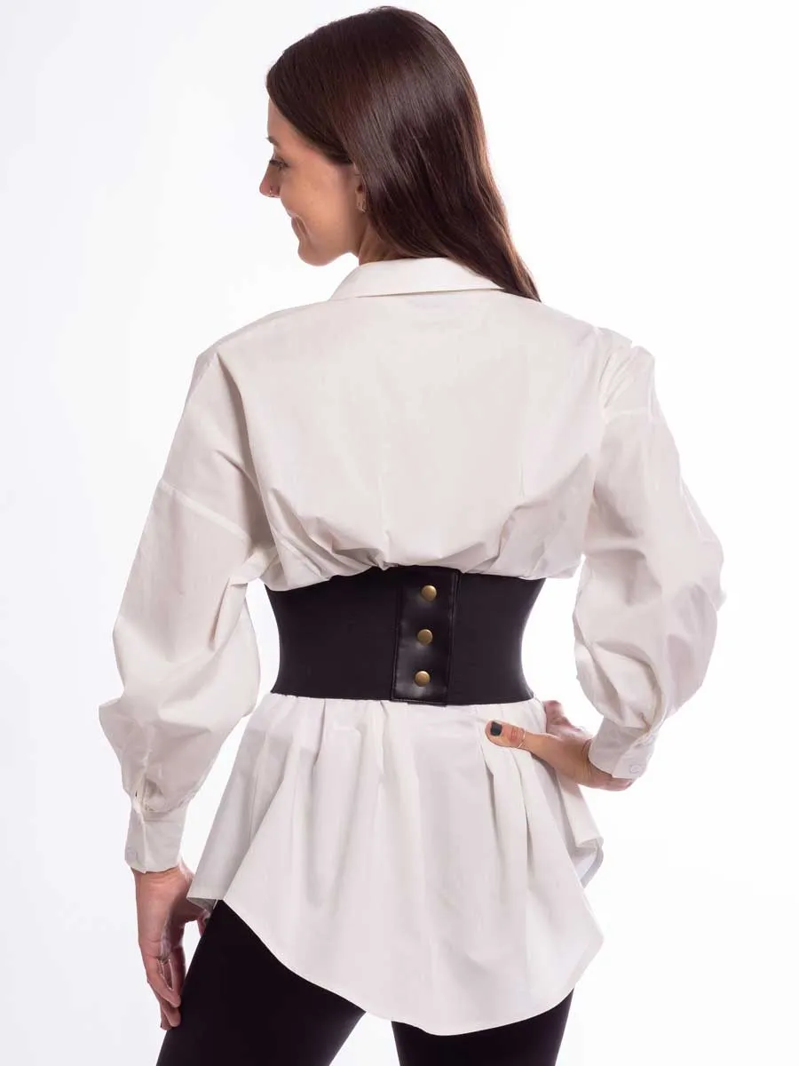 Faux Leather Laced Pattern Corset Belt : CB-915