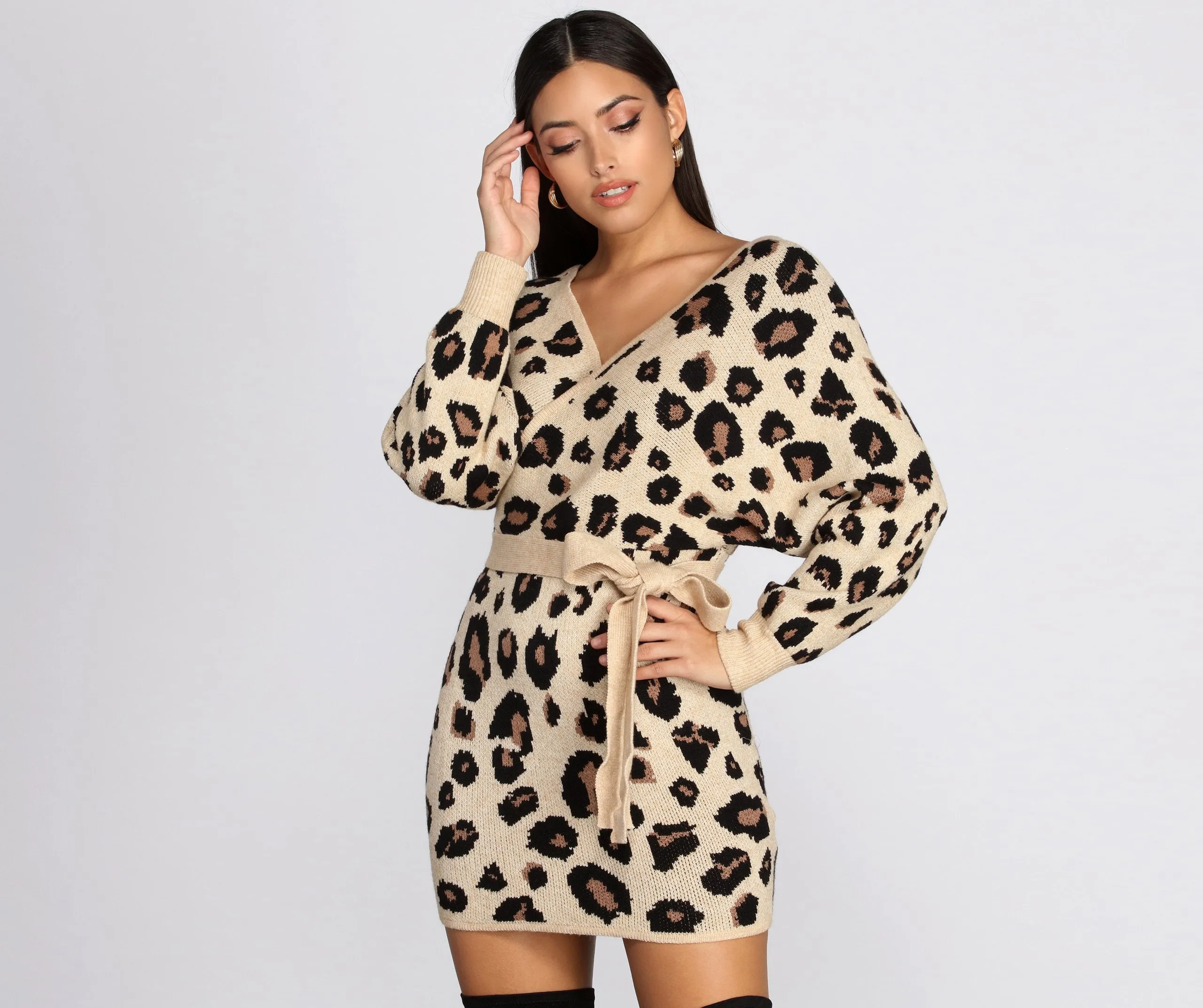 Feline Fierce Stylish Sweater Dress
