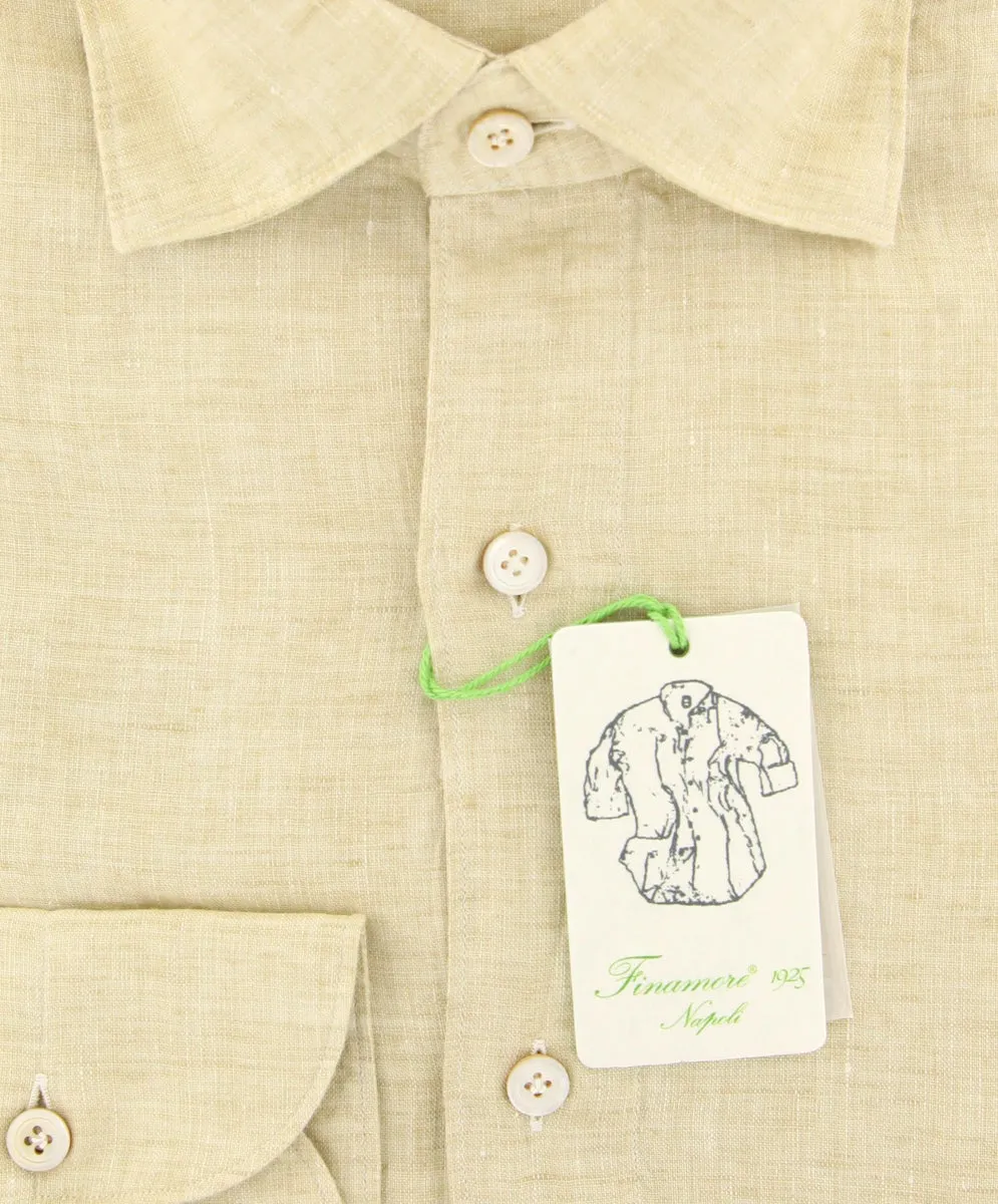 Finamore Napoli Beige Shirt - Extra Slim