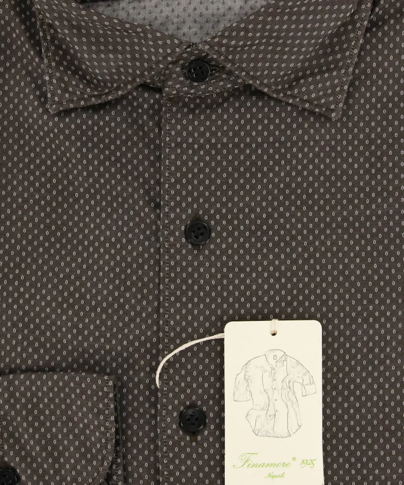 Finamore Napoli Brown Shirt - Extra Slim - M US / M EU
