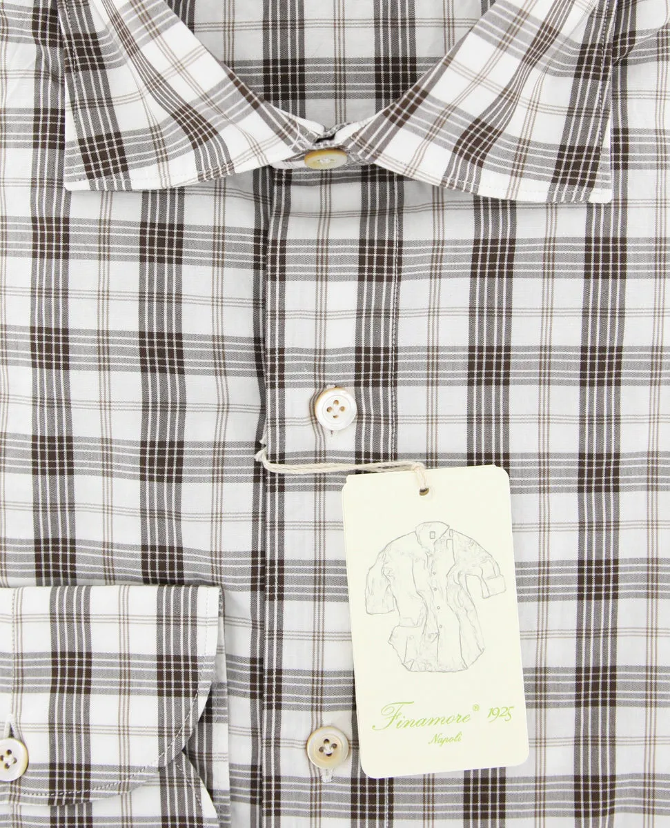 Finamore Napoli Brown Shirt - Extra Slim
