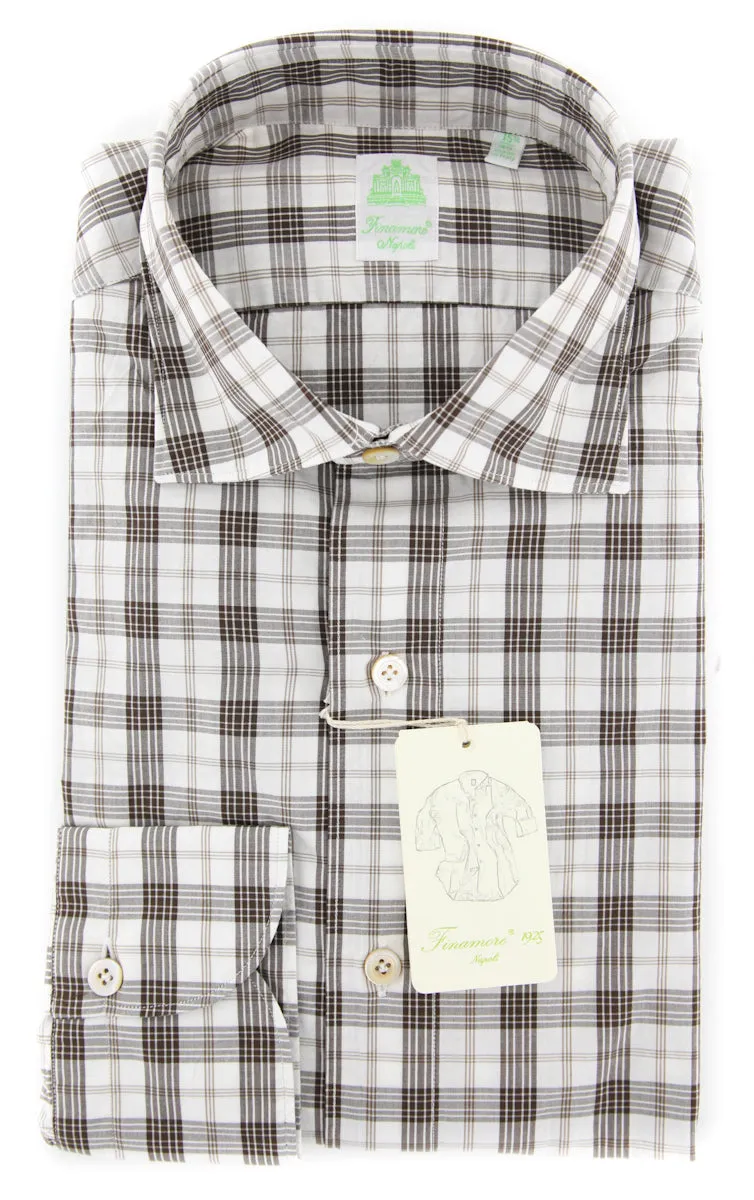 Finamore Napoli Brown Shirt - Extra Slim