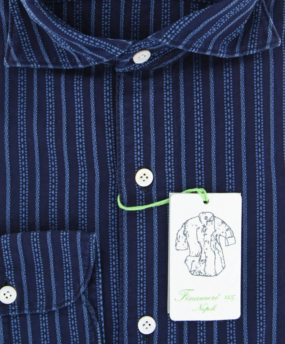 Finamore Napoli Dark Blue Shirt - Extra Slim