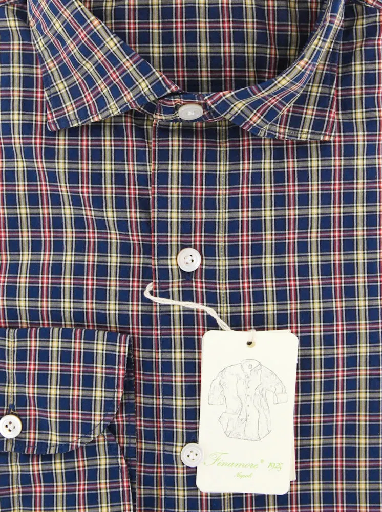 Finamore Napoli Navy Blue Shirt - Extra Slim - M US / M EU