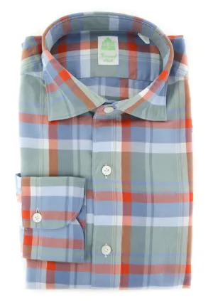 Finamore Napoli Olive Green Shirt - Extra Slim