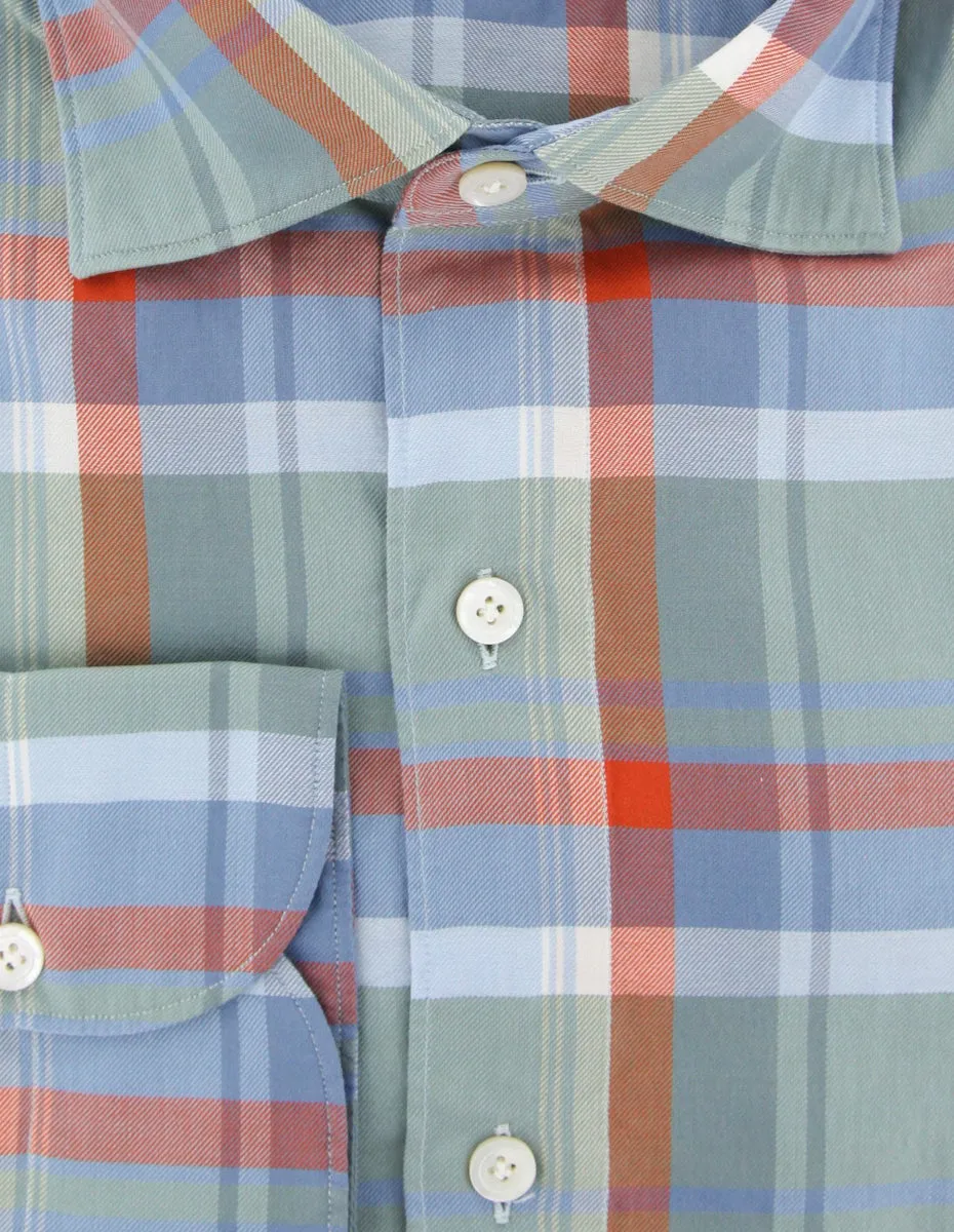 Finamore Napoli Olive Green Shirt - Extra Slim