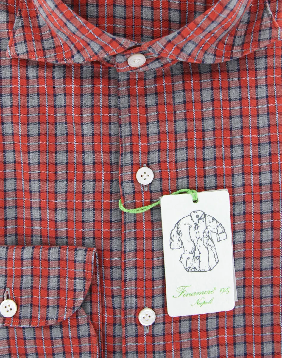 Finamore Napoli Red Shirt - Extra Slim