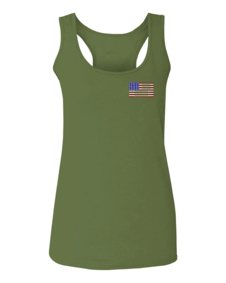 Fitness Bars America American Flags Gym Tough Workout  women's Tank Top sleeveless Racerback