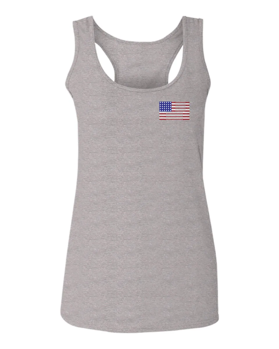 Fitness Bars America American Flags Gym Tough Workout  women's Tank Top sleeveless Racerback