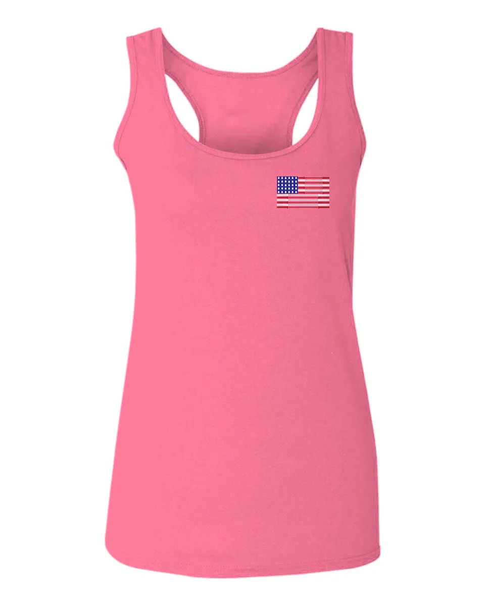 Fitness Bars America American Flags Gym Tough Workout  women's Tank Top sleeveless Racerback