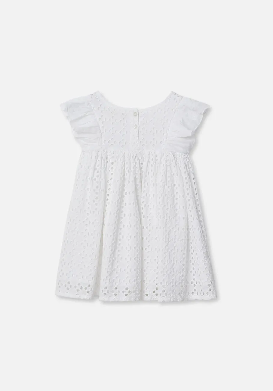 Flutter Shoulder Dress | Shell Broderie