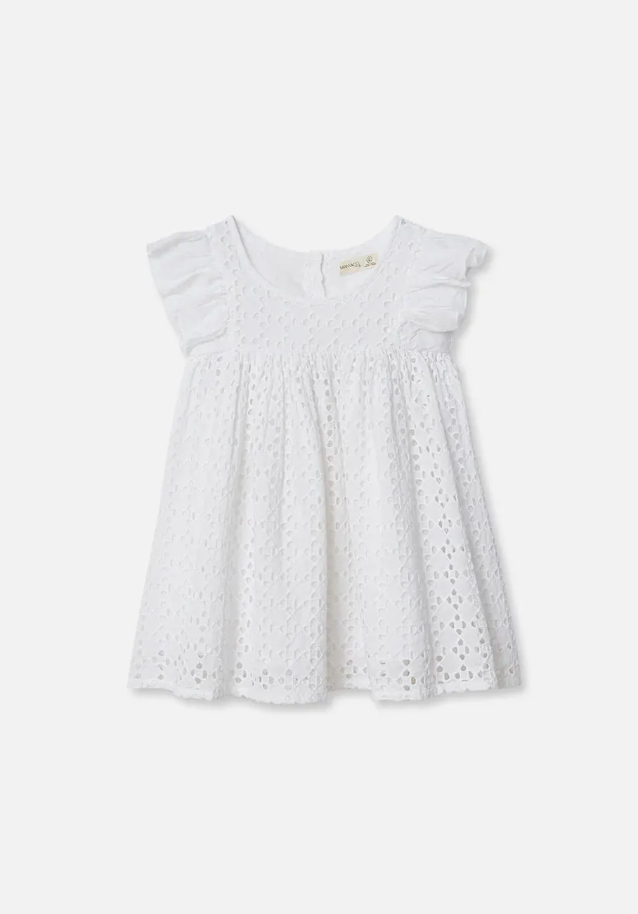 Flutter Shoulder Dress | Shell Broderie