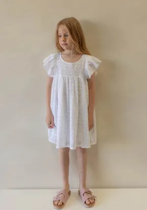 Flutter Shoulder Dress | Shell Broderie